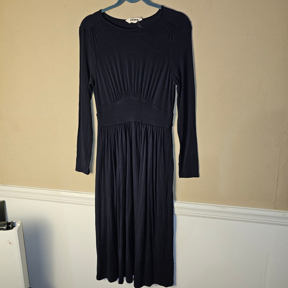 Boden Womens Navy Thea Long Sleeve Jersey Dress 4R 4 Regular